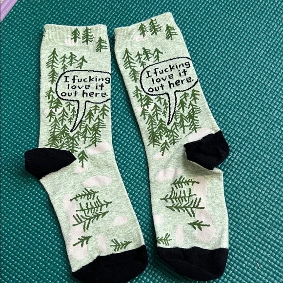 Gray and Green Graphic Socks - Picture 6 of 6